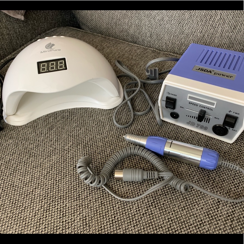 Manicure lamp and drill set
